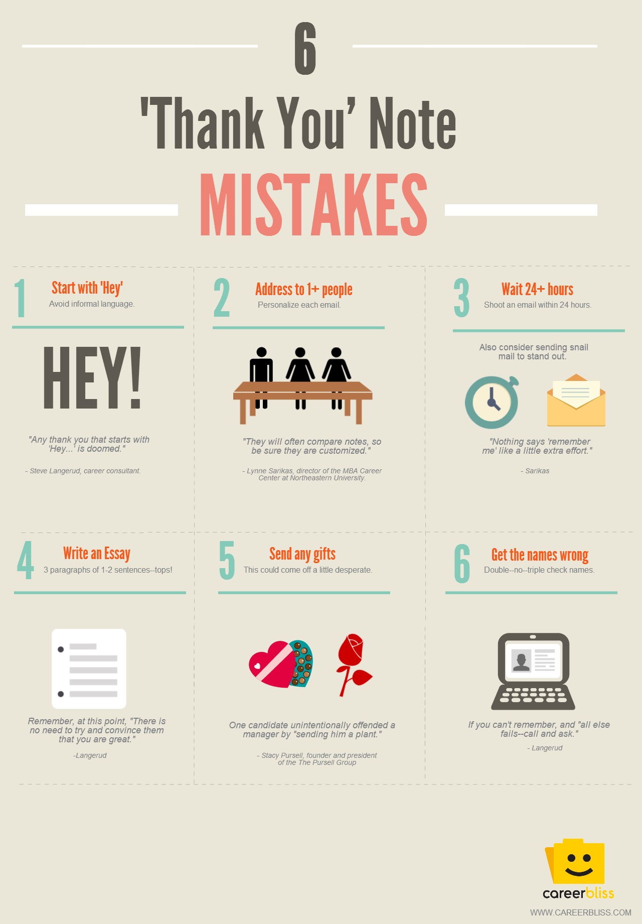 6 'Thank You' Note Mistakes [Infographic]  CareerBliss